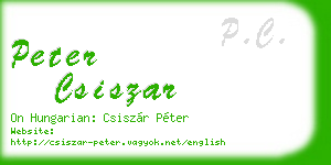 peter csiszar business card